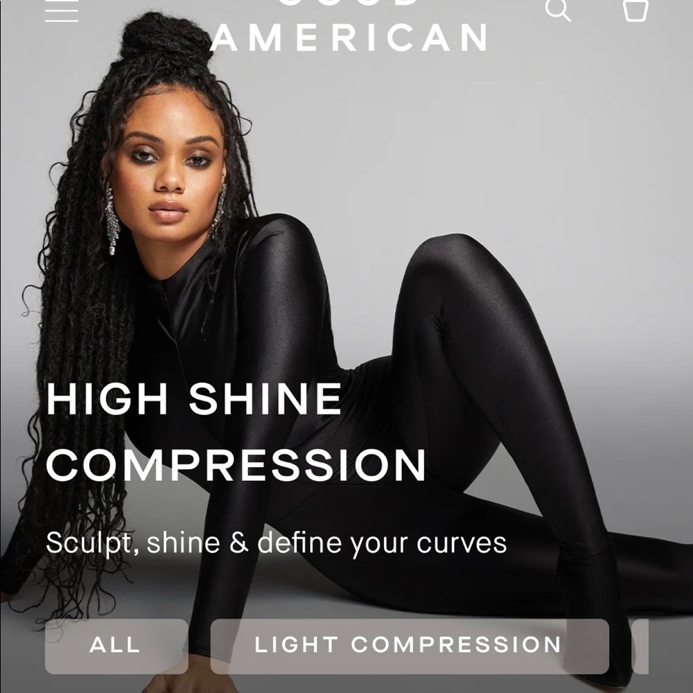 Good American HIGH SHINE COMPRESSION CATSUIT. NWT.
